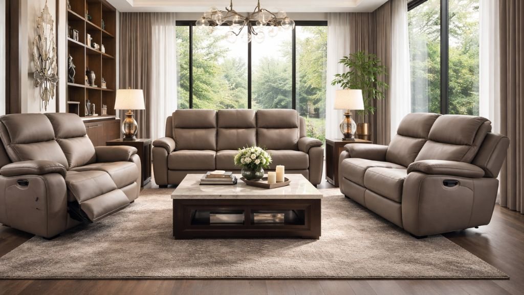 Luxury reclining sofa set layout for modern living room - CozySofaHub.com Buying Guide