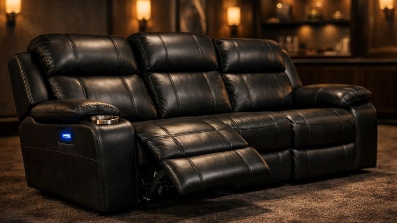 High-end couch with built-in charging port - CozySofaHub