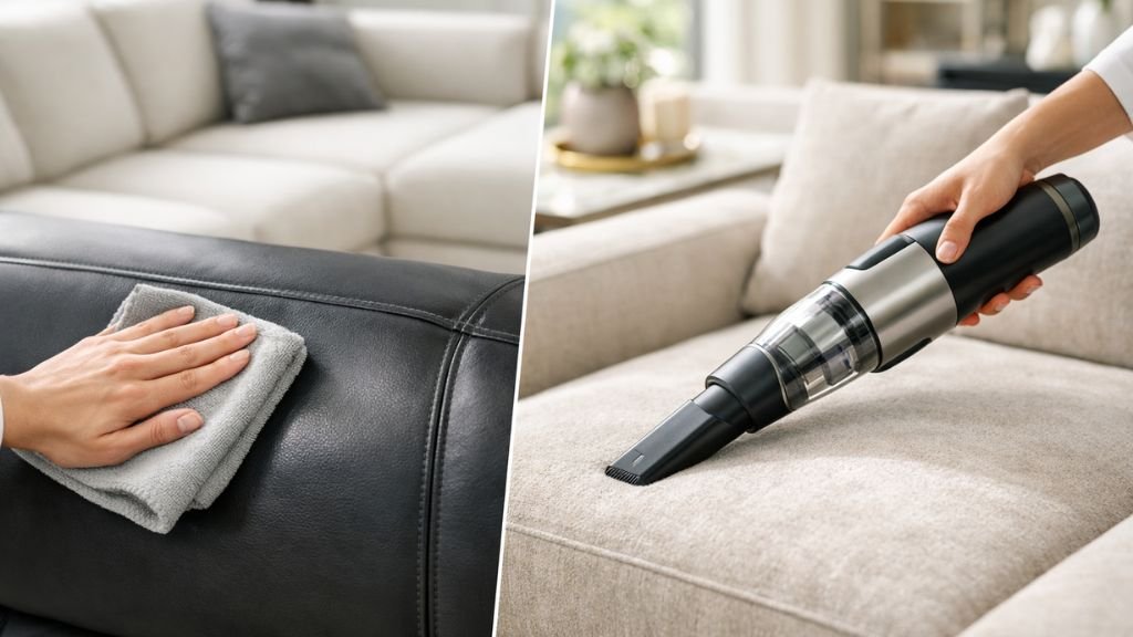 Professional cleaning tools for maintaining luxury furniture upholstery