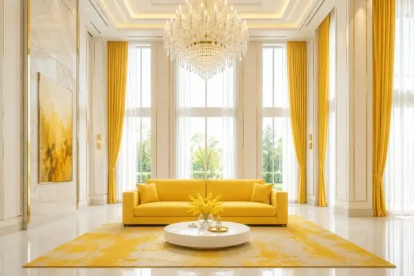 Spotless luxury living room seating furniture piece kept pristine in a clean interior layout