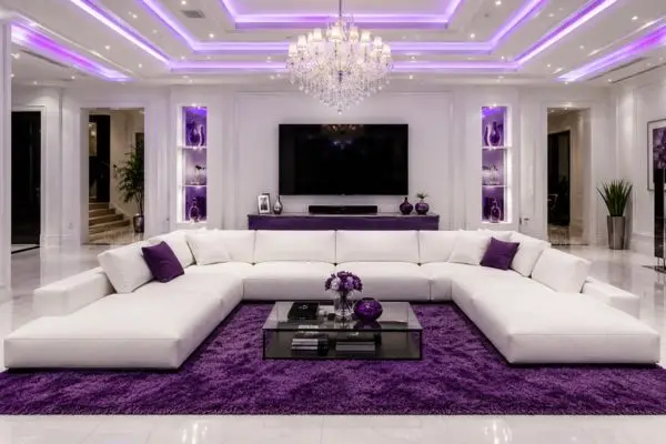 Large modular white sectional arrangement based on an Ashley Furniture Couch profile.