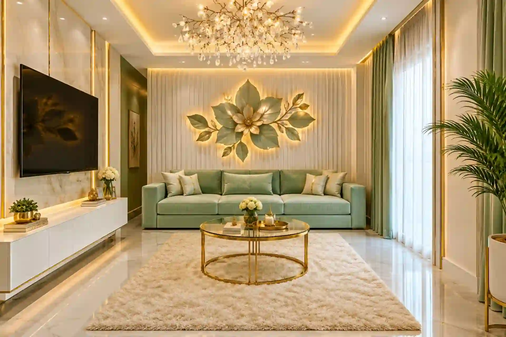 Sofa against the wall living room layout