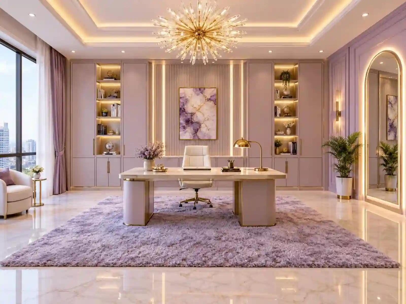 An organized home office corner