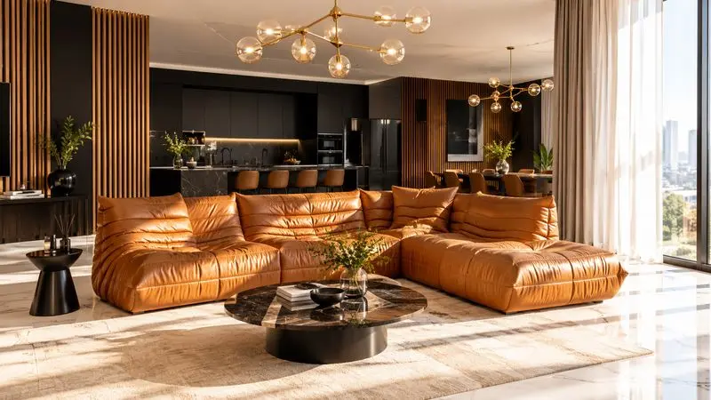 Togo sofa in a warm, sunlit living room